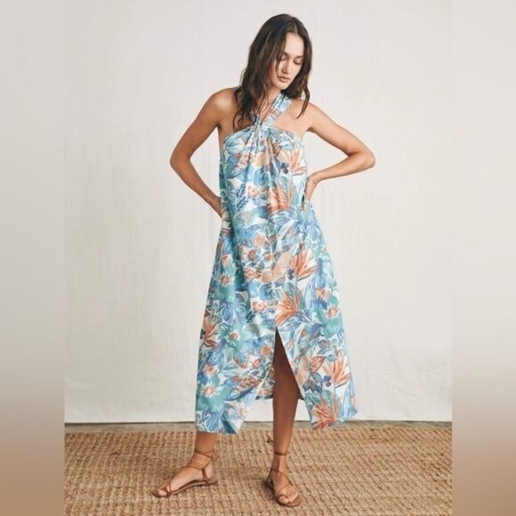 New FAHERTY Bay Twist Dress in Paradise Blossom Floral Size S - Picture 2 of 13